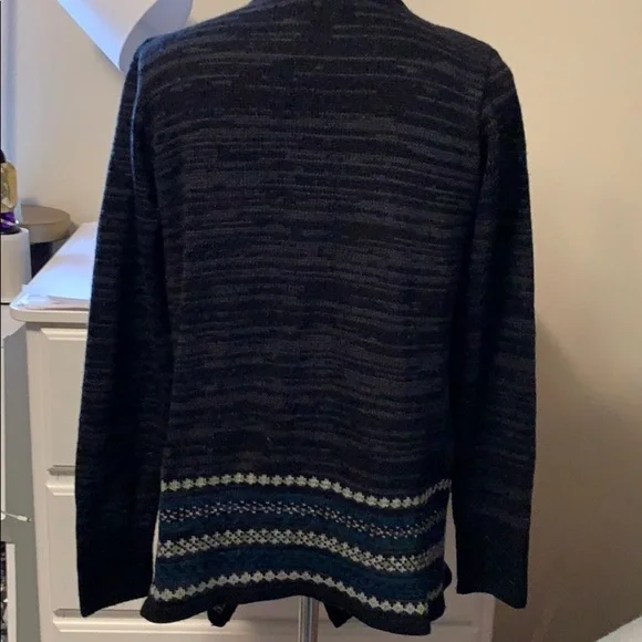 AB Studio cardigan sweater with draped front, Med - Picture 5 of 10
